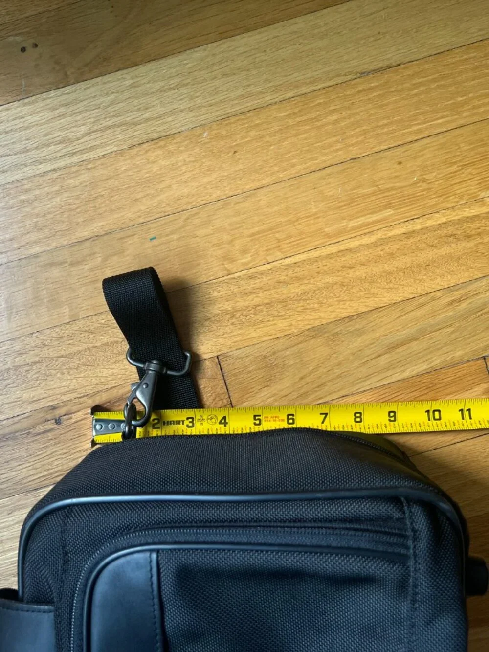 Hartmann Black Nylon Leather Travel Gym Tote Bag Plastic Lined